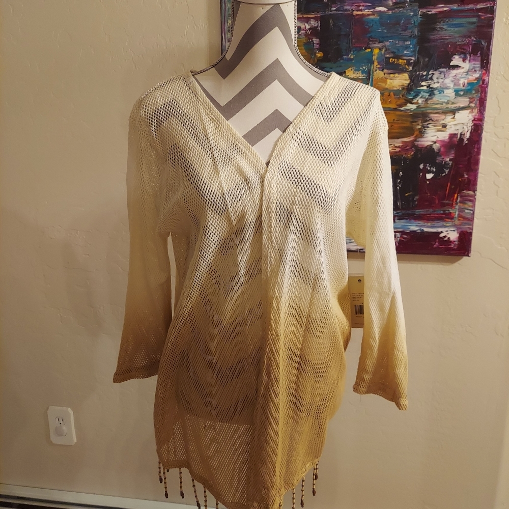 Reba Multicolored Mesh Top